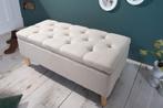 Chesterfield borstbank CASTLE 100cm beige bank landelijke, Huis en Inrichting, Ophalen of Verzenden, Nieuw