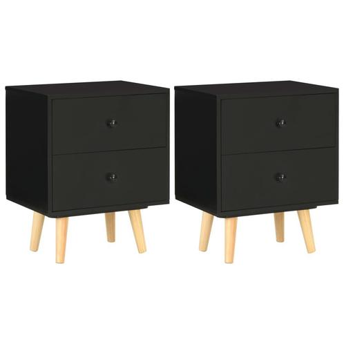 vidaXL Nachtkastjes 2 st 40x30x50 cm massief grenenhout, Huis en Inrichting, Slaapkamer | Nachtkastjes, Nieuw, Minder dan 45 cm