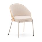 *WOONWINKEL* Kave Home Eamy Eetkamerstoel Met Houten Rugleun, Huis en Inrichting, Stoelen, Verzenden, Nieuw, Stof