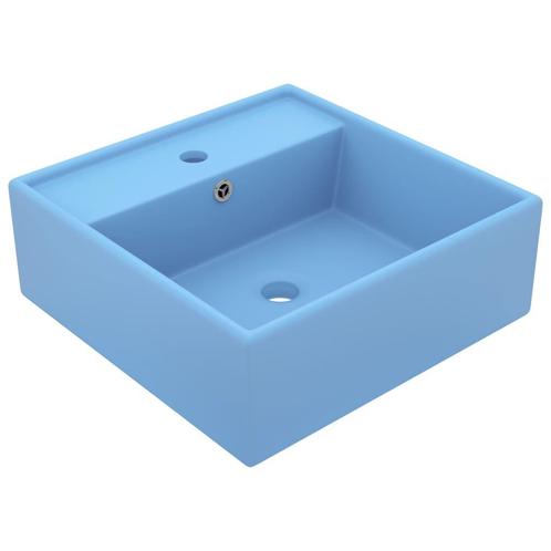 vidaXL Wastafel met overloop vierkant 41x41 cm keramiek mat, Doe-het-zelf en Verbouw, Sanitair, Nieuw, Verzenden