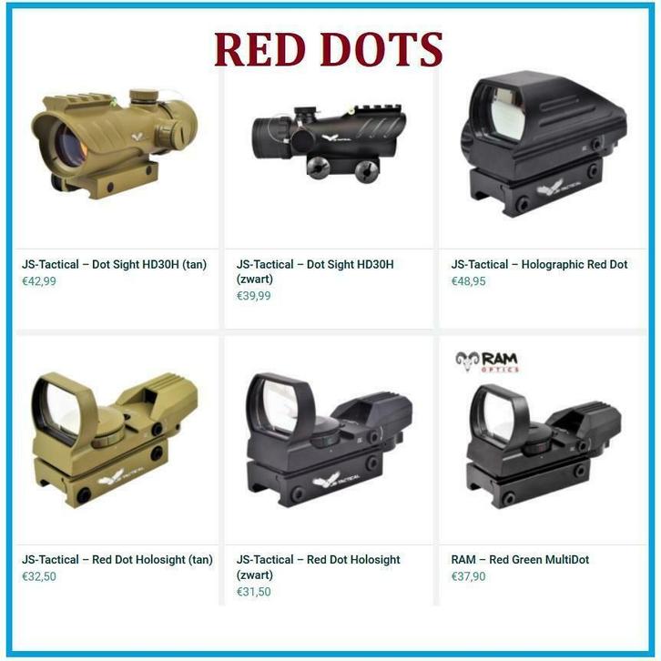 Red Dot Sight - Multidot - Holosight -Div. Soorten Airsoft, Verzamelen, Militaria | Algemeen, Ophalen of Verzenden