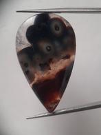 Natural grey and brown Agate - 24.420 ct - pear - rare sumat, Nieuw