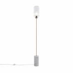 Art Deco vloerlamp messing met helder glas - Rid, Nieuw, Glas, 150 tot 200 cm, Art Deco