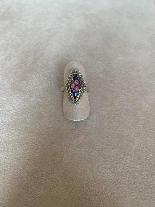Ring - 18 karaat Geel goud - Diamant - VINTAGE, Sieraden, Tassen en Uiterlijk, Ringen