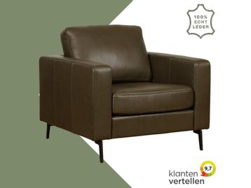 Leren fauteuil Match - Elegance Green (donkergroen) - Poten beschikbaar voor biedingen