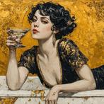 CREATIVE_HUB - Golden relaxed cocktail oilpaint style, Huis en Inrichting, Nieuw