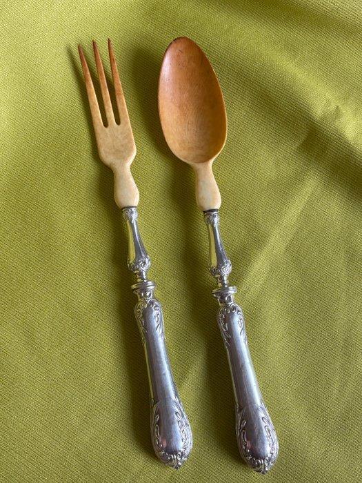 Saladebestek - .950 zilver - 1850-1900, Antiek en Kunst, Antiek | Goud en Zilver