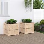 vidaXL Plantenbakken 2 st cm massief grenenhout, Verzenden, Nieuw, 60 tot 100 cm, 60 cm of meer