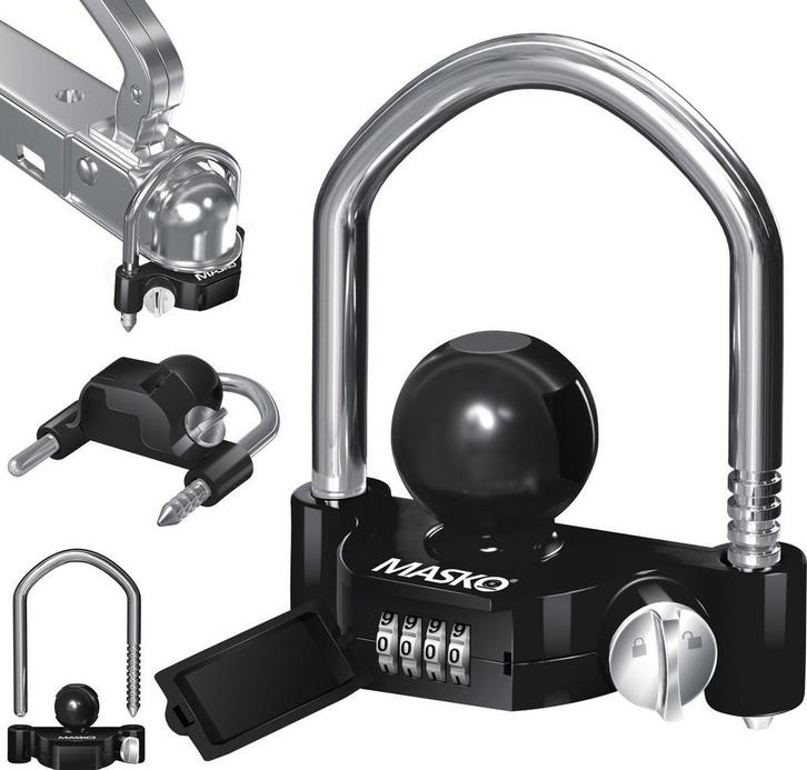 MASKO® Disselslot - Koppelingsslot - Aanhangwagenslot - Zwar, Caravans en Kamperen, Caravan accessoires, Zo goed als nieuw, Verzenden