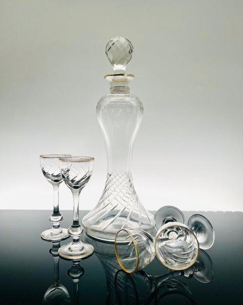 Drankservies (5) - Kristal - Mogelijk Baccarat, Antiek en Kunst, Antiek | Glas en Kristal