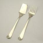 Art Deco 5 tanden broodvork en opschepspaan - ERG ZELDZAAM -