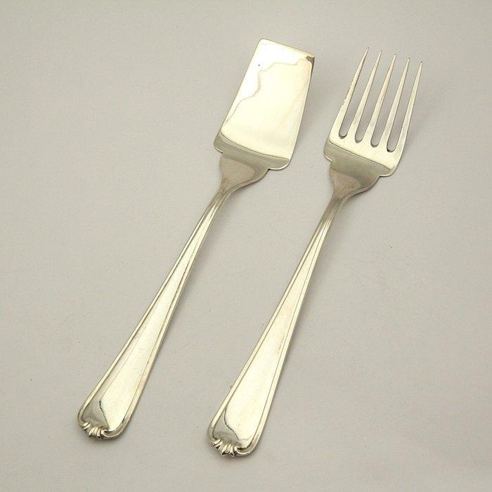 Art Deco 5 tanden broodvork en opschepspaan - ERG ZELDZAAM -, Antiek en Kunst, Antiek | Goud en Zilver