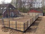 ACTIE €79,95 hout beton schutting met grenen tuinschermen, Nieuw, Hout, 1 tot 2 meter