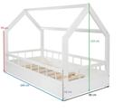 Kinderbed Hout Wit 160x80 | Veiligheidsbarriere | Nieuw, Kinderen en Baby's, Kinderkamer | Bedden, Nieuw, 70 tot 85 cm, Ophalen of Verzenden