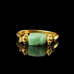 Oud-Romeins Ring met Romeinse glaskraal  (Zonder