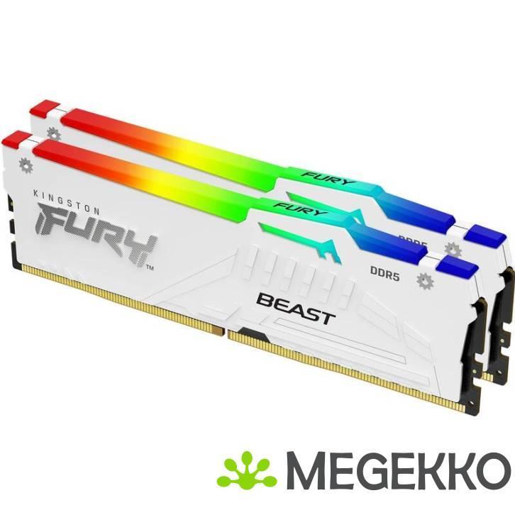 Kingston DDR5 Fury Beast White RGB 2x16GB 5600, Computers en Software, RAM geheugen, Nieuw, Verzenden