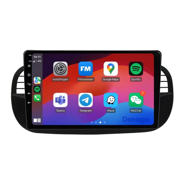 Fiat 500 | Autoradio | 2007 t/m 2015 | Android 13 & CarPlay, Auto diversen, Autoradio's, Nieuw, Ophalen of Verzenden