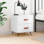 vidaXL Nachtkastje 40x35x47,5 cm bewerkt hout hoogglans wit, Huis en Inrichting, Slaapkamer | Nachtkastjes, Minder dan 45 cm, Verzenden