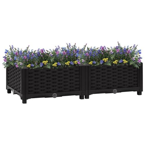 vidaXL Plantenbak verhoogd 80x40x23 cm polypropyleen, Tuin en Terras, Bloembakken en Plantenbakken, 60 tot 100 cm, Nieuw, Kunststof