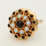 Ring - 14 karaat Geel goud - Granaat/ Parel, Nieuw