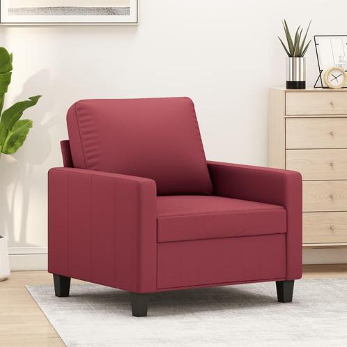 vidaXL Fauteuil 60 cm kunstleer wijnrood, Huis en Inrichting, Banken | Bankstellen, Nieuw, Minder dan 150 cm, Leer, Eenpersoons
