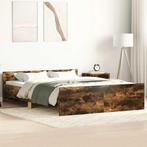 vidaXL Bedframe met hoofd- en voeteneinde gerookt eiken, Bruin, Verzenden, Nieuw, 190 cm of minder