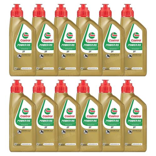 Castrol 2-takt olie Power 1 RS 1 liter (mengsmering) 12 s..., Fietsen en Brommers, Brommeronderdelen | Algemeen, Nieuw, Ophalen of Verzenden
