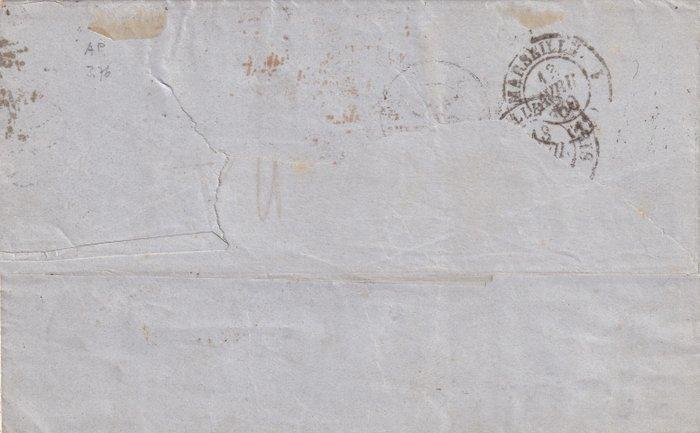 Frankrijk - 1860 Brief uit Constantinopel naar Parijs 40+10, Postzegels en Munten, Postzegels | Europa | Frankrijk