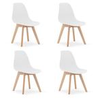 Stijlvolle en comfortabele KITO eetkamerstoelen - set van..., Tijdloos design, Wit, Nieuw, Ophalen of Verzenden