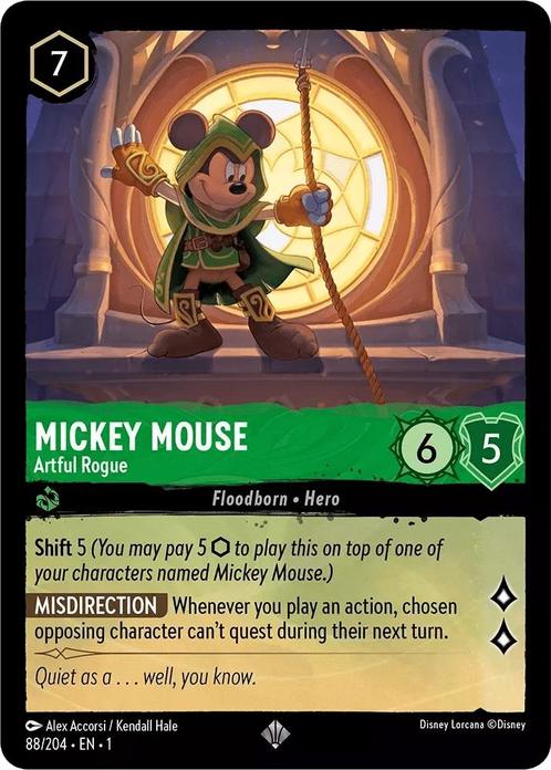 [88/204] - MICKEY MOUSE - Artful Rogue ENG NON-FOIL [M/NM], Verzamelen, Disney, Ophalen of Verzenden