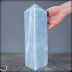 Natuurlijke Himmelblauwe Calcit Obelisk uit Madagaskar – Een, Verzamelen, Mineralen en Fossielen