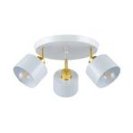 Opbouw Plafondspot | 3-Voudig met kap | Wit - Goud | E27, Nieuw, Ophalen of Verzenden, Industrieel, Led
