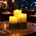 Set van 3 LED Kaarsen van Echte Was met Afstandsbediening, Verzenden, Nieuw