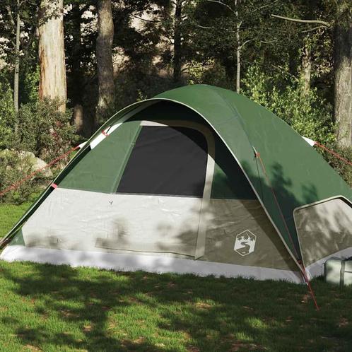 vidaXL Koepeltent 6-persoons waterdicht groen, Caravans en Kamperen, Tenten, Nieuw, tot en met 2, Verzenden
