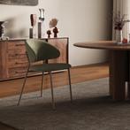 Eetkamerstoel Lipis set van 6 groen 77x53x56 cm [en.casa], Verzenden, Nieuw