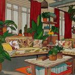 Betty Rullo (1955) - Living room with plants