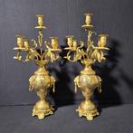 Kaarsenhouder (2) - Verguld brons - Top in het goud, Antiek en Kunst, Antiek | Klokken
