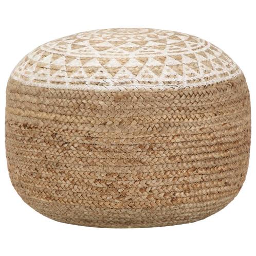 vidaXL Poef handgemaakt 45x30 cm jute wit, Huis en Inrichting, Banken | Voetenbanken en Poefen, Nieuw, Verzenden