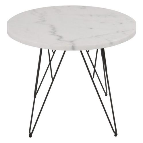 Marmer bijzettafel wit buiten Ø55cm, Huis en Inrichting, Stoelen, Nieuw, Ophalen of Verzenden