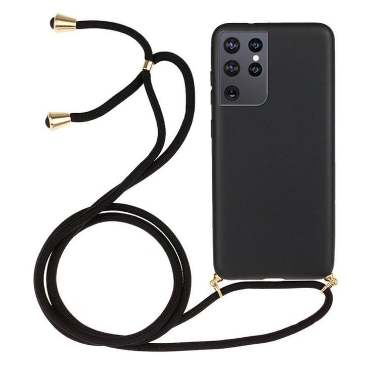 Galaxy S21 Ultra Crossbody TPU Hoesje met Koord Zwart, Telecommunicatie, Mobiele telefoons | Hoesjes en Frontjes | Samsung, Nieuw