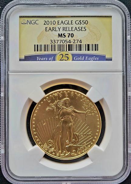 Gouden American Eagle 1 oz 2010 NGC MS70, Postzegels en Munten, Munten | Amerika, Midden-Amerika, Losse munt, Goud, Verzenden