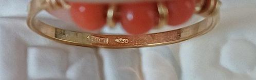 Zonder Minimumprijs - Ring - 18 karaat Geel goud Koraal -, Sieraden, Tassen en Uiterlijk, Ringen