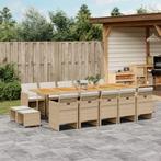 vidaXL 15-delige Tuinset met kussens poly rattan beige, 4 zitplaatsen, Nieuw, Tuinset, Verzenden