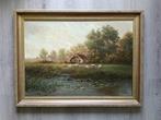 Jan Willem Rietveld (1939) - Hollands landschap met grazende
