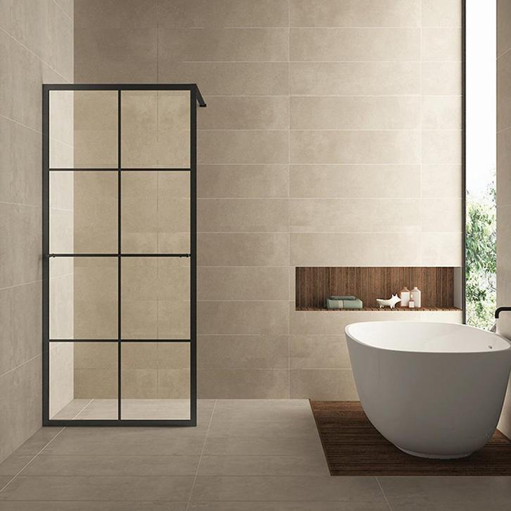 Wiesbaden Maaz Inloopdouche met Raster en Handdoekhouder -, Doe-het-zelf en Verbouw, Sanitair, Nieuw, Glas, Ophalen of Verzenden