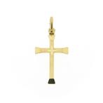 Gouden hanger van een kruis (Hanger of bedel), Sieraden, Tassen en Uiterlijk, Bedels, Ophalen of Verzenden, Gebruikt, Goud, Overige merken