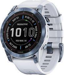 Garmin Fenix 7X 51 mm mineral blue DLC titanium met, Telecommunicatie, Overige Telecommunicatie, Zo goed als nieuw, Verzenden