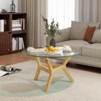 Nieuw: Ronde glazen salontafel - 80 cm met verstelbare poten, Huis en Inrichting, Tafels | Salontafels, Verzenden, Nieuw, Glas