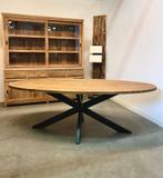 Ovale eettafel | teakhout/staal | 160 t/m 260 | v.a €815,-, Huis en Inrichting, Tafels | Eettafels, Ophalen of Verzenden, Nieuw