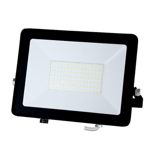 LED bouwlamp - Zwart - 100W - 8000 lumen - Met beugel, Tuin en Terras, Buitenverlichting, Waterbestendig, Led, Netvoeding, 50 tot 250 watt